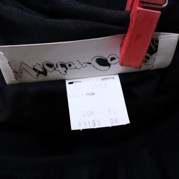 VICTOR COSTA Vintage 90s Midi Dress Black Ruffled Trim Long Sleeve Women's 4 - Picture 9 of 9